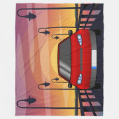 Sonnenuntergangsstraße Fleecedecke (Vorderseite)