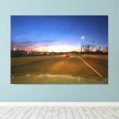 Sonnenuntergangsstraße Leinwanddruck (Insitu (Holzboden))