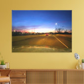 Sonnenuntergangsstraße Leinwanddruck (Insitu (Wohnzimmer))