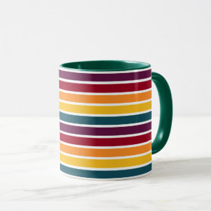 Sonnenuntergangsstreifen Dunkelgrün Combo Tasse