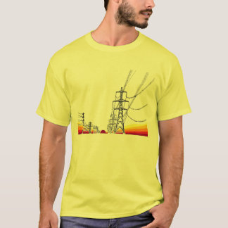 Sonnenuntergangstarkstromleitungen T-Shirt