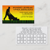 Sonnenuntergangstreifenrasendienstleistungen Treuekarte (Vorne/Hinten)