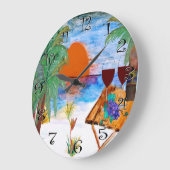 Sonnenuntergangwein-Wanduhr Große Wanduhr (Winkel)