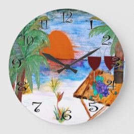 Sonnenuntergangwein-Wanduhr Große Wanduhr