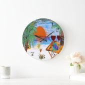 Sonnenuntergangwein-Wanduhr Große Wanduhr (Zuhause)