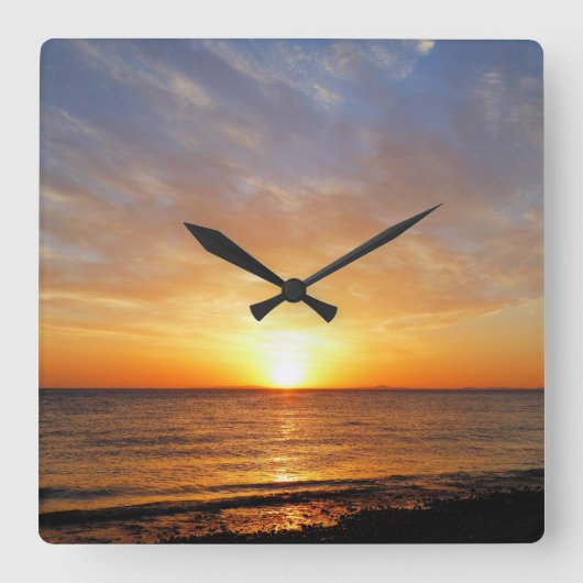 SONNENUNTERNEHMEN QUADRATISCHE WANDUHR (Vorderseite)