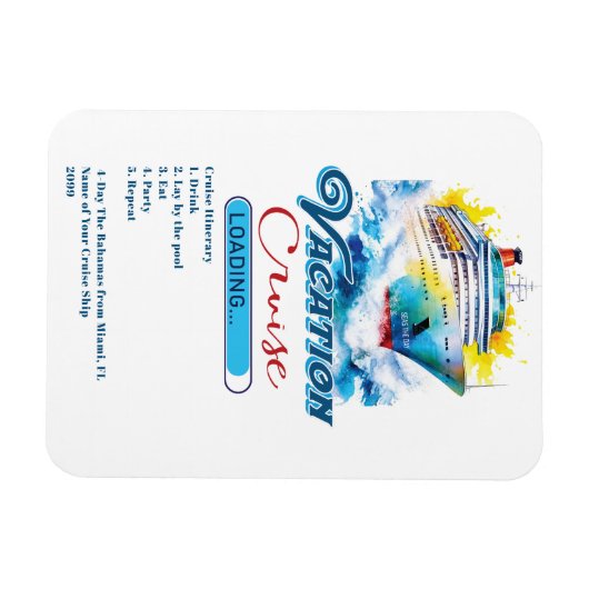 Sonnenurlaub Loading Kreuzfahrt Schiff Tür Magnet (Horizontal)