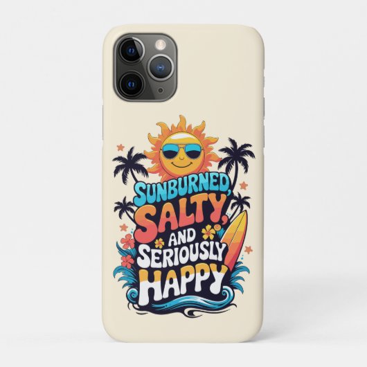 Sonnenverbrannt Salzig und Glücklich – Retro-Stran Case-Mate iPhone Hülle (Rückseite)