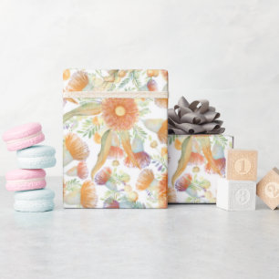 Sonnenverbrannte Akazie und Eukalyptusblüten Geschenkpapier