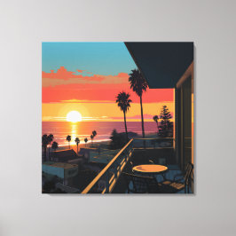 SONNENVERKEHR IN SANTA MONICA #1 LEINWANDDRUCK