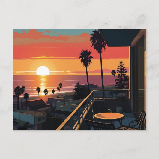 SONNENVERKEHR IN SANTA MONICA #1 POSTKARTE (Vorderseite)