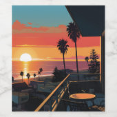 SONNENVERKEHR IN SANTA MONICA #1 WEINETIKETT (Einzelnes Label)