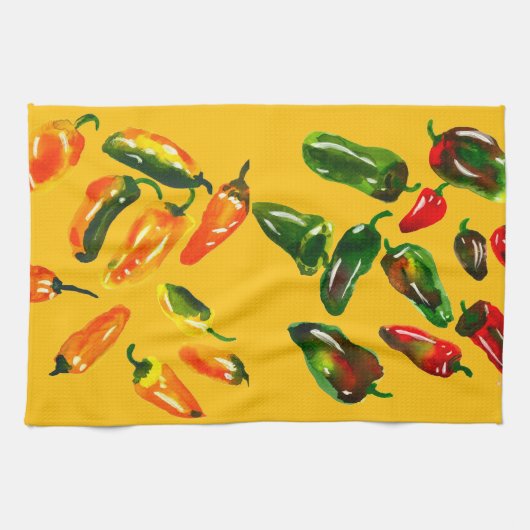 Sonnenverwöhnte Paprika-Küchentücher Geschirrtuch (Horizontal)