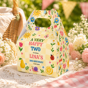 Sonnenverwöhnter Garten 2. Geburtstags-Blumen-Pick Geschenkschachtel
