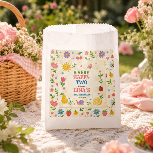 Sonnenverwöhnter Garten 2. Geburtstags-Blumen-Pick Geschenktütchen