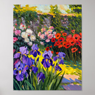 Sonnenverwöhntes Geheimnis-Garten Ölgemälde Poster