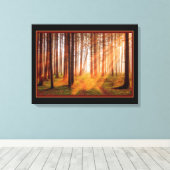 Sonnenverwunschener Wald Leinwanddruck (Insitu (Holzboden))
