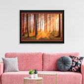 Sonnenverwunschener Wald Leinwanddruck (Insitu (Wohnzimmer))