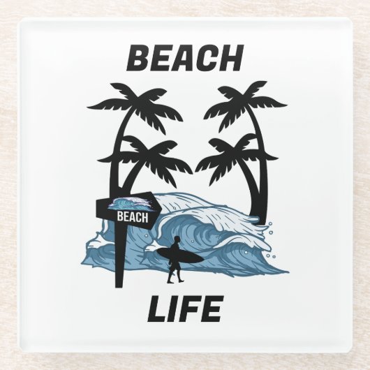 Sonnenwasserwelle Glasuntersetzer (Vorderseite)