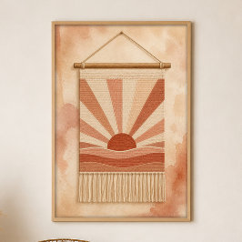 Sonnenweben an der Wand Gouache Boho Kunstposter Poster
