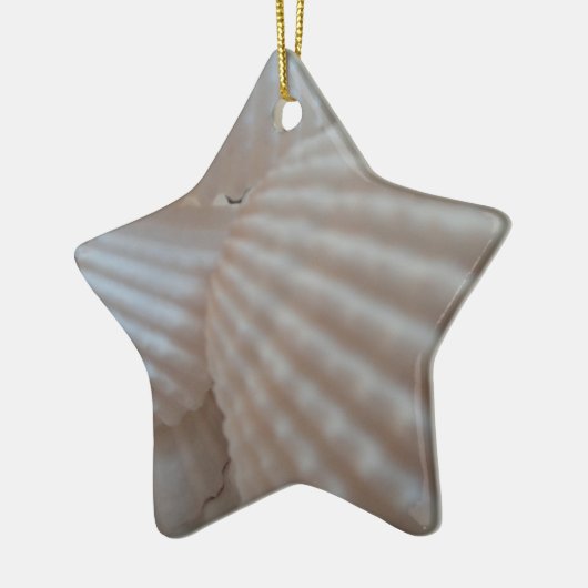 Sonnenweiße Muscheln, Sea Muschel Beach Sommer Lie Keramik Ornament (Links)