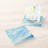 Sonnenwelle Glasuntersetzer (Schrägansicht)