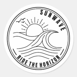 Sonnenwelle Runder Aufkleber