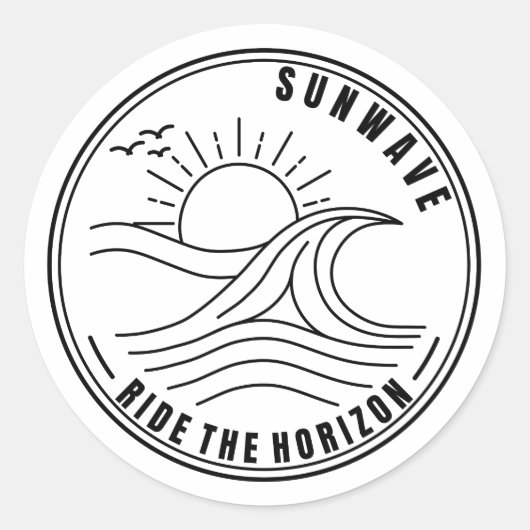 Sonnenwelle Runder Aufkleber (Vorderseite)