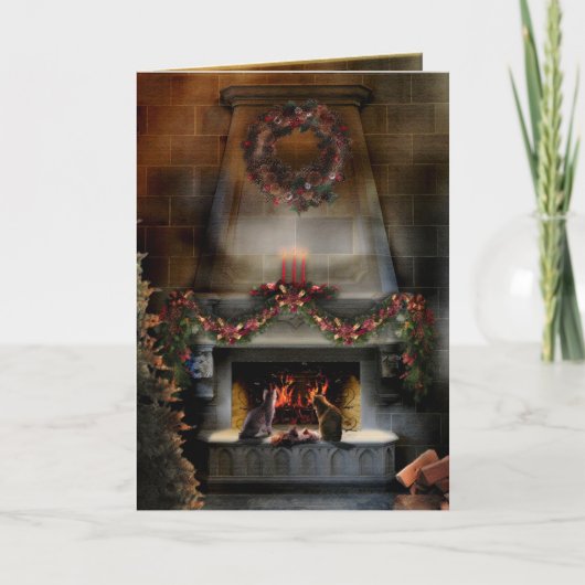 Sonnenwende-NachtKätzchen Feiertagskarte (Vorderseite)