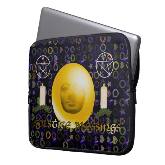 Sonnenwende-Segen Laptopschutzhülle (Vorderseite Links)