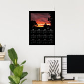 Sonnenwende-Sonnenuntergang-Kalender ~ drucken Poster (Heimbüro)