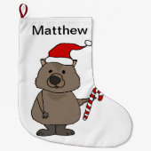 Sonnenwombat in der Weihnachtsmannmütze Weihnachte Großer Weihnachtsstrumpf (Vorderseite)
