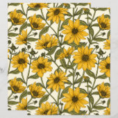 Sonnenwurzel, wilde Sonnenblumen auf weißem Grund (Vorne/Hinten)