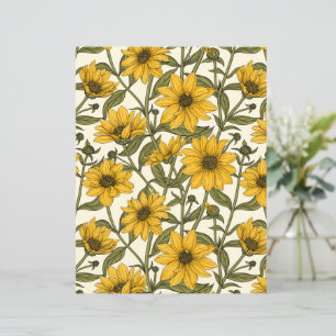 Sonnenwurzel, wilde Sonnenblumen auf weißem Grund