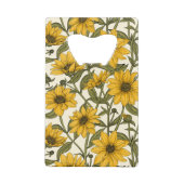 Sonnenwurzel, wilde Sonnenblumen auf weißem Grund Geldbeutel Flaschenöffner (Rückseite)