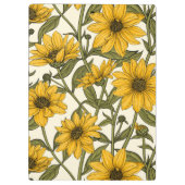 Sonnenwurzel, wilde Sonnenblumen auf weißem Grund Klemmbrett (Rückseite)