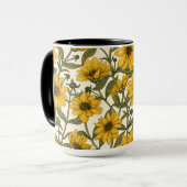 Sonnenwurzel, wilde Sonnenblumen auf weißem Grund Tasse (Vorderseite Links)