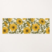 Sonnenwurzel, wilde Sonnenblumen auf weißem Grund Yogamatte (Vorderseite (Horizontal))