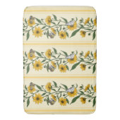 Sonnenwurzelblumenstreifen auf weißem Boden Badematte (Vorderseite Vertikal)