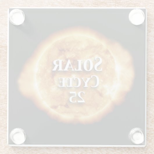 Sonnenzyklus 25 Active Sun Glasuntersetzer (Rückseite)