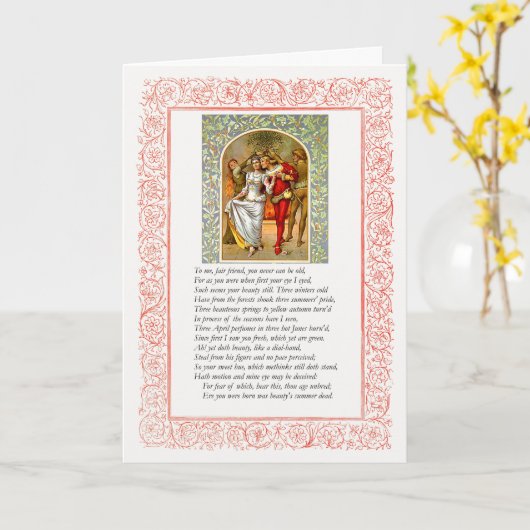 Sonnet # 104 von William Shakespeare Karte (Gelbe Blume)