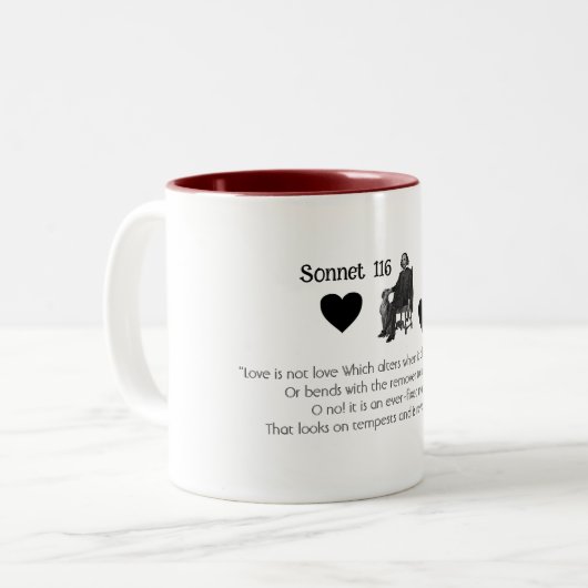 Sonnet 116 Consistency-Liebe | Zwei-Tone-Tasse Zweifarbige Tasse (Vorderseite Links)