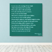 Sonnet 116 Lass mir nicht zur Verheiratung wahren Leinwanddruck (Insitu (Holzboden))