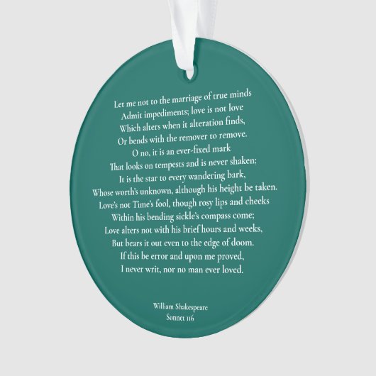 Sonnet 116 Lass mir nicht zur Verheiratung wahren  Ornament (Vorderseite)