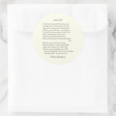 Sonnet # 13 von William Shakespeare Runder Aufkleber (Tasche)