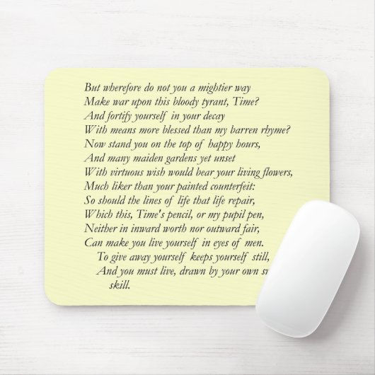 Sonnet # 16 von William Shakespeare Mousepad (Mit Mouse)