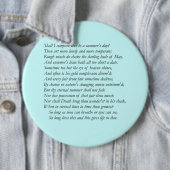 Sonnet # 18 von William Shakespeare Button (Beispiel)