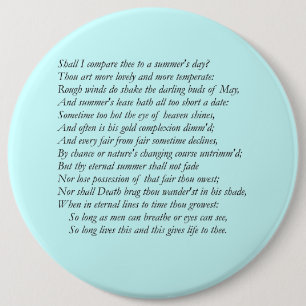 Sonnet # 18 von William Shakespeare Button
