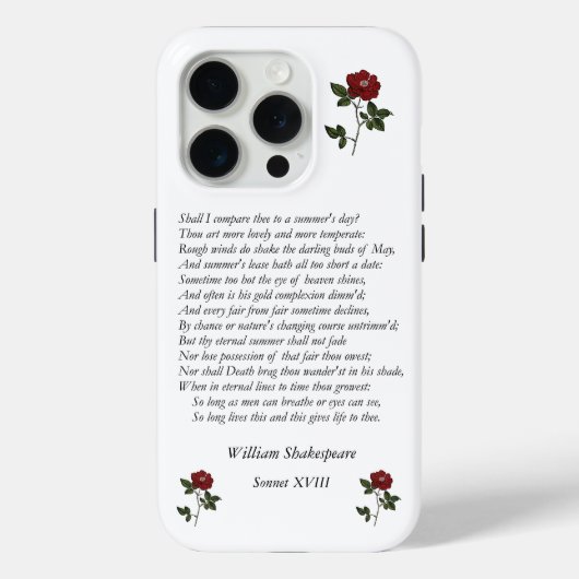Sonnet # 18 von William Shakespeare Case-Mate iPhone Hülle (Rückseite)
