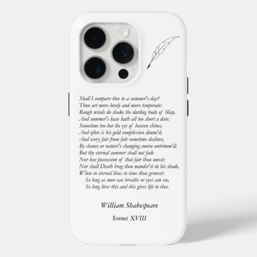 Sonnet # 18 von William Shakespeare Case-Mate iPhone Hülle (Rückseite)